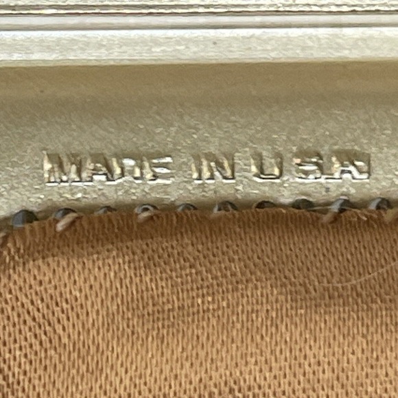 Vintage Whiting & Davis Handbag Purse Cream White Metal Mesh Chain Evening Bag - Picture 11 of 13